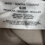 Vintage America Womens Sand Cotton/Spandex Boyfriend Pants Casual Fit Size 6/28