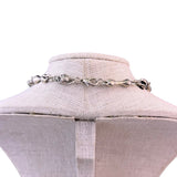 Silver Tone Unisex Skull & Bone Necklace Gothic Metallic Chain Costume Jewelry