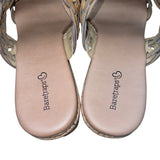 Baretraps Women’s Natural Leather Braided Strap Cork Wedge Sandals Size 11M