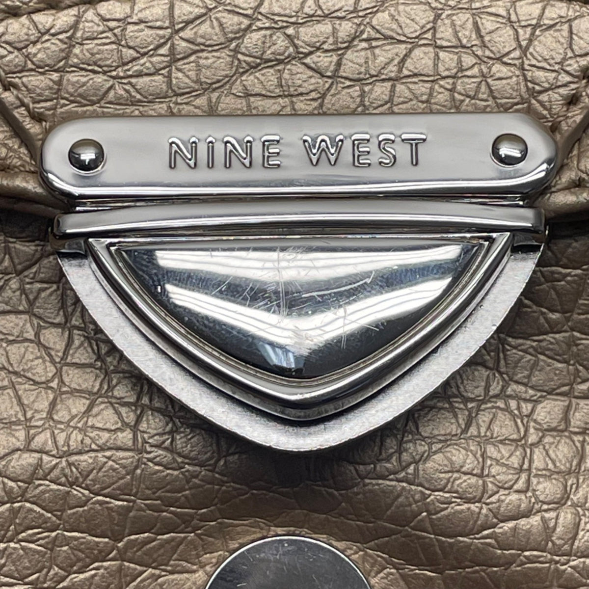 Nine West Women’s Bronze Faux Leather With Crossbody Strap Clutch Bag
