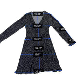 Gilli Womens Black Floral Wrap Dress Long Sleeve Midi Length Ruffle Hem Size M
