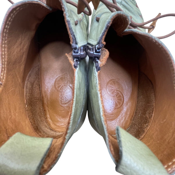 Lemon n Lime Women’s Green Leather Moccasin-Style Ankle Boots Size EU37/US7