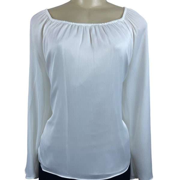 Elizabeth And James Women's White Long Sleeve Blouse Sz XL New