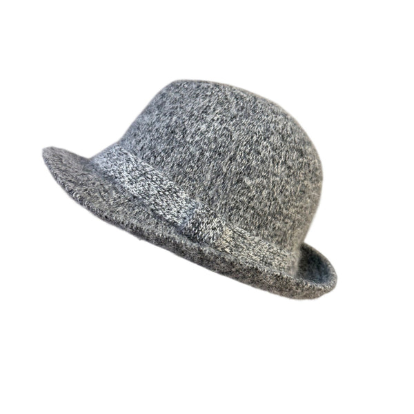 Vivante Womens Gray Wool Angora Blend Textured Bucket Hat