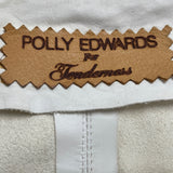 Polly Edwards Womens White Gem Embellished Vintage Sweater Jacket Elastic Hem
