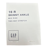 Gap Womens Black Cotton & Spandex Skinny Ankle Mid-Rise Stretch Pants 16R