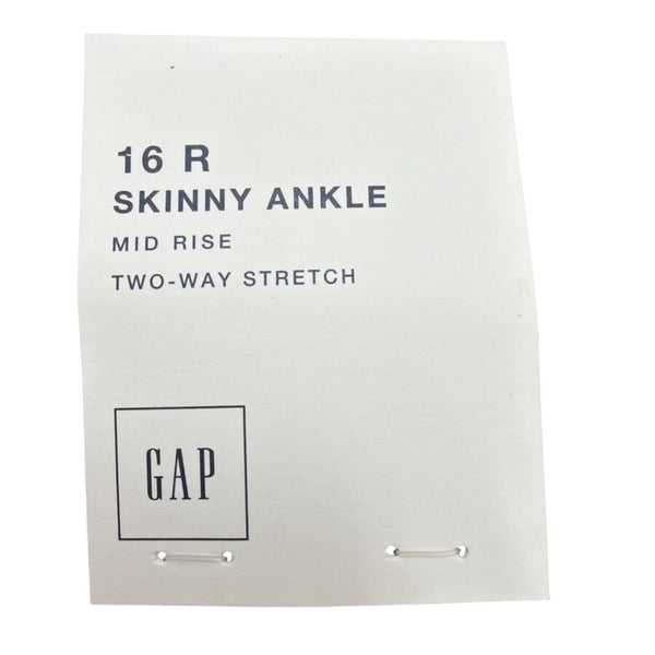 Gap Womens Black Cotton & Spandex Skinny Ankle Mid-Rise Stretch Pants 16R