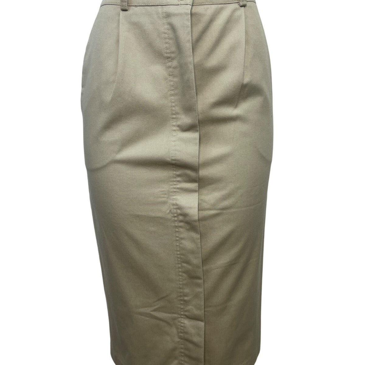 K&L SportWear Beige Midi High-Waisted Pencil Skirt With Button Closure Sz 8