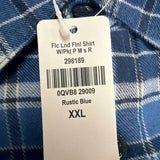 L.L.Bean Mens Rustic Blue Flannel Shirt Traditional Fit Sz XXL