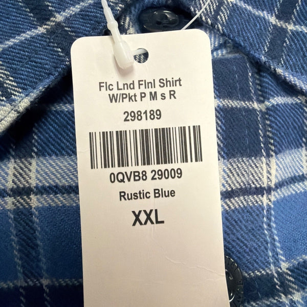 L.L.Bean Mens Rustic Blue Flannel Shirt Traditional Fit Sz XXL
