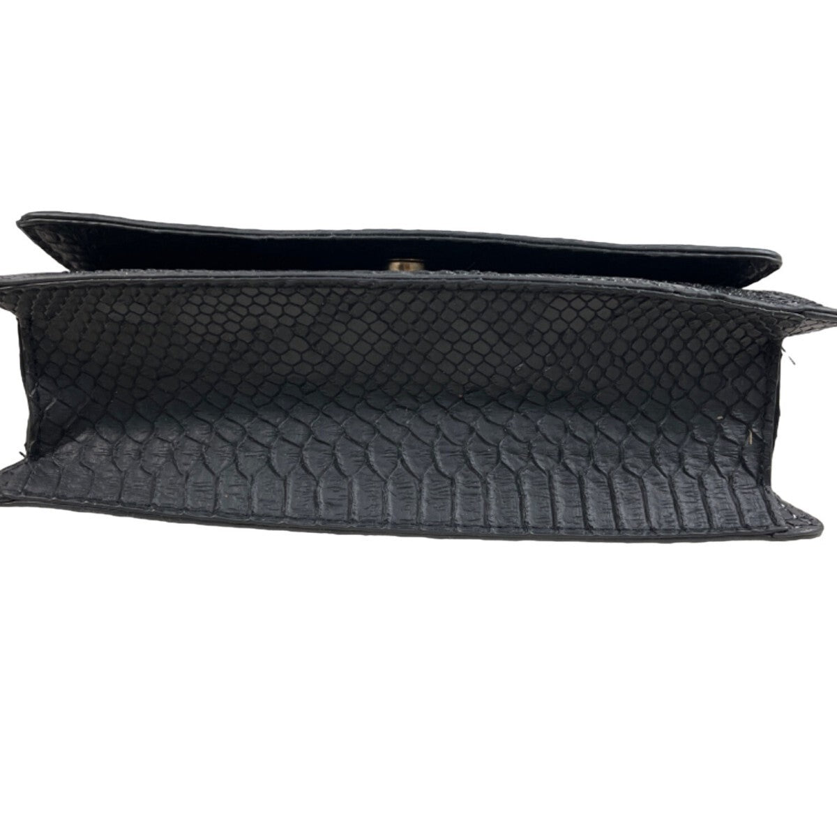 Elizabeth Grant Black Crossbody Purse Python Print Gold Chain Strap Sz S - New