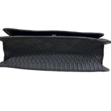 Elizabeth Grant Black Crossbody Purse Python Print Gold Chain Strap Sz S - New