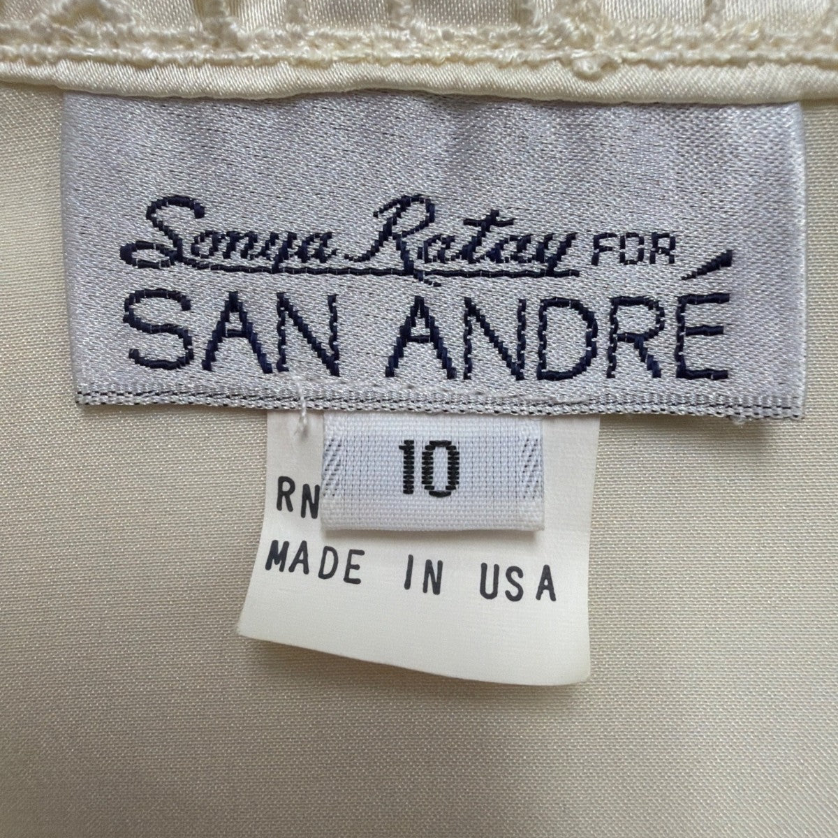 Sonya Ratay For San André Womens Ivory Long Sleeve Lace Blouse Size 10