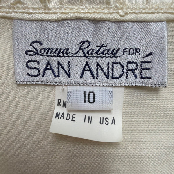 Sonya Ratay For San André Womens Ivory Long Sleeve Lace Blouse Size 10