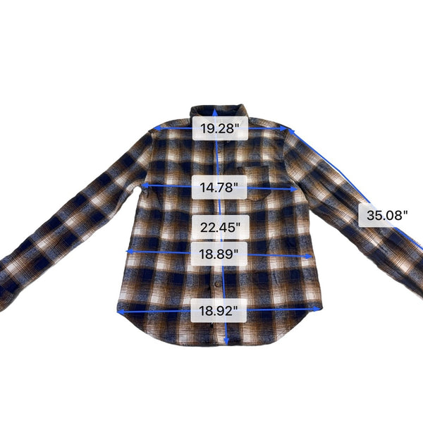 Eightthavenue Mens Plaid Button-Down Flannel Shirt  Long Sleeve Sz XL