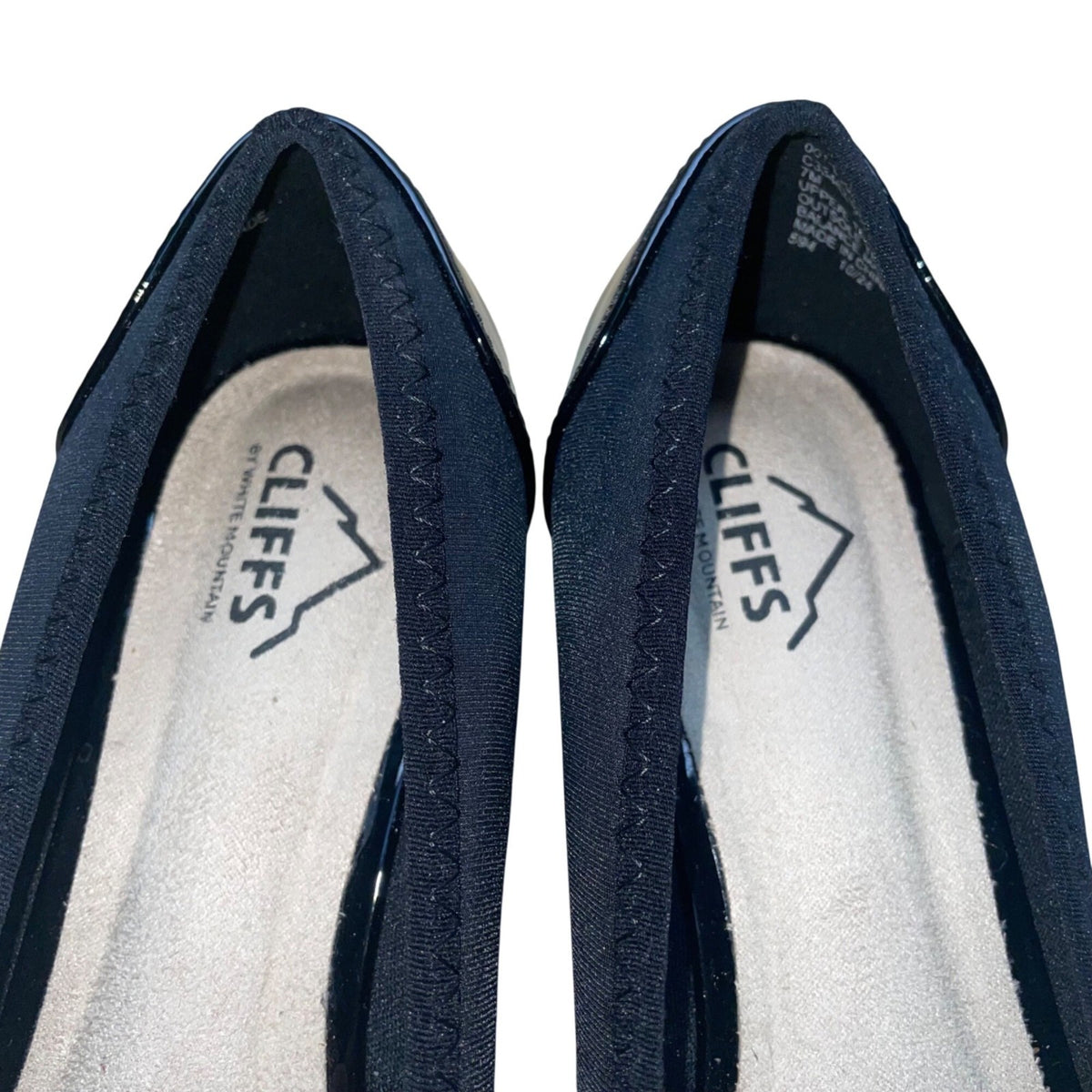 Cliffs By White Mountain Women’s Black Woven Detailing Bowie Wedge Flats Size 7M