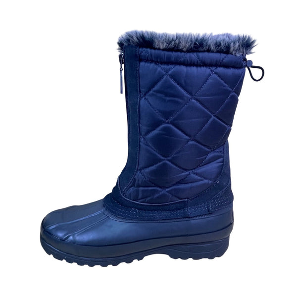 Khombu Women’s Gray Quilted Faux Fur Lined Zippered Winter Snow Boots Size 10M