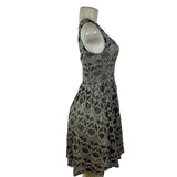 G1 Biu Womens Black & Gold Lace Sleeveless Fit & Flare Dress