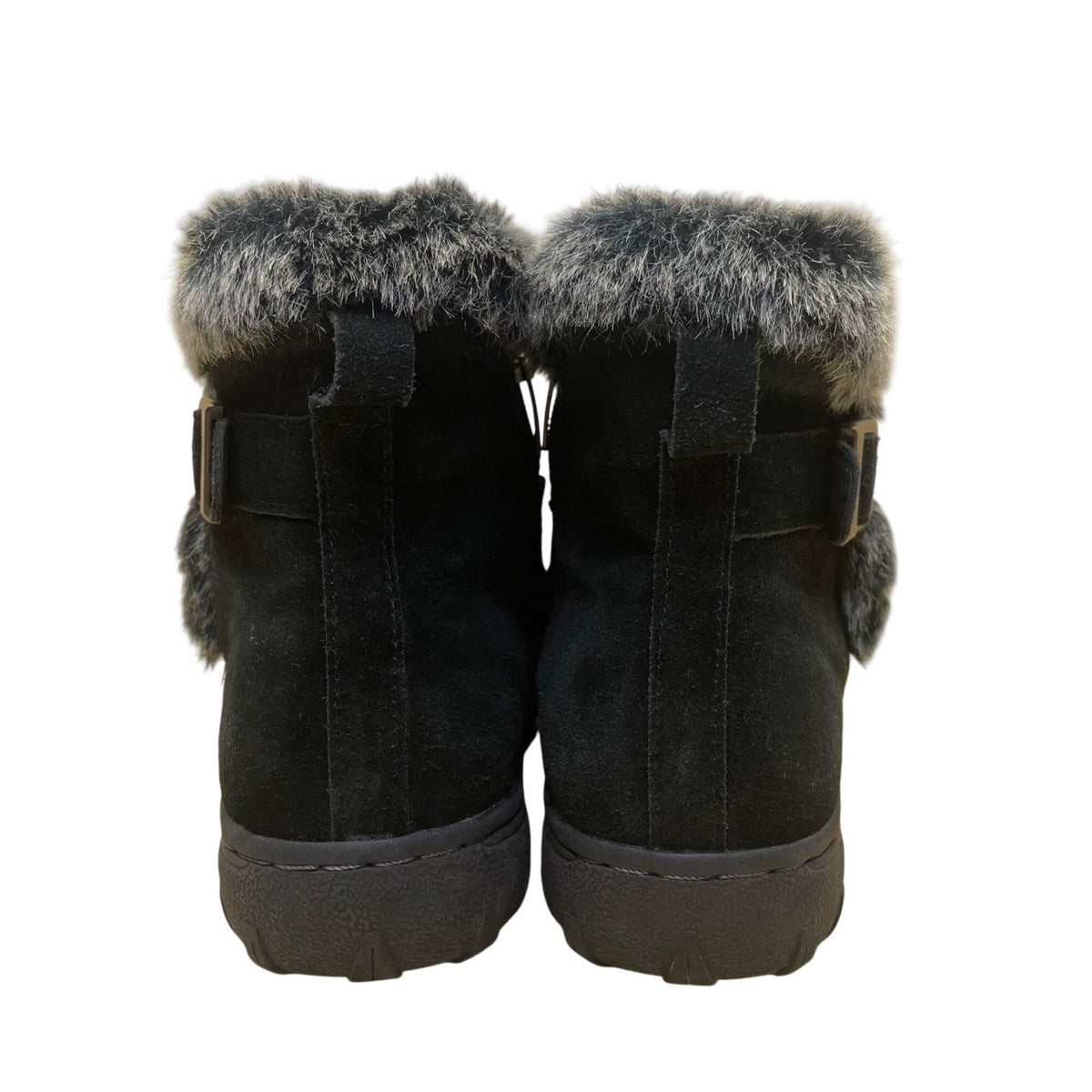 Khombu Women’s Black Faux Fur-Lined & Faux Leather Winter Snow Boots Size 8M