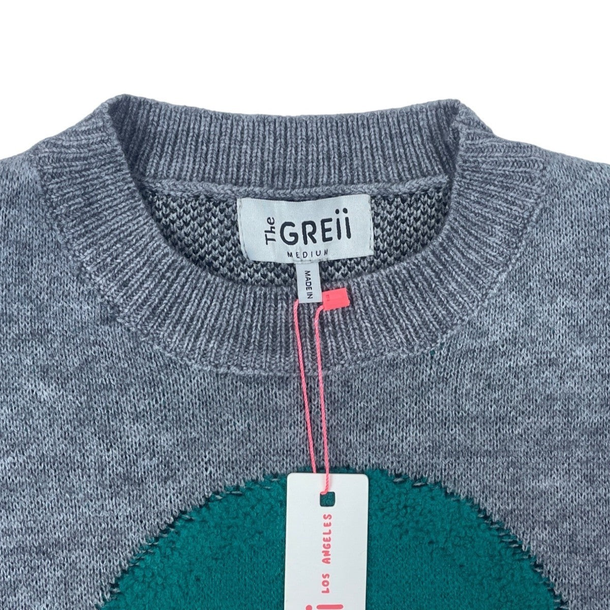 The Greii M Sleeveless Grey Knit Sweater With Smile Face Graphic New