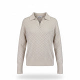 Chicos Womens Cream Knit Pullover Sweater Acetate/Modal Blend Size L