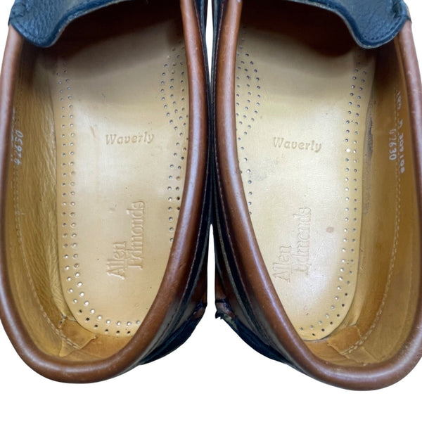 Allen Edmonds Men’s Black Brown Leather Waverly Slip-On Loafers Size 10.5