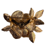 Sarah Coventry Womens Gold Tone Metal Rose Brooch Vintage Floral Accessory