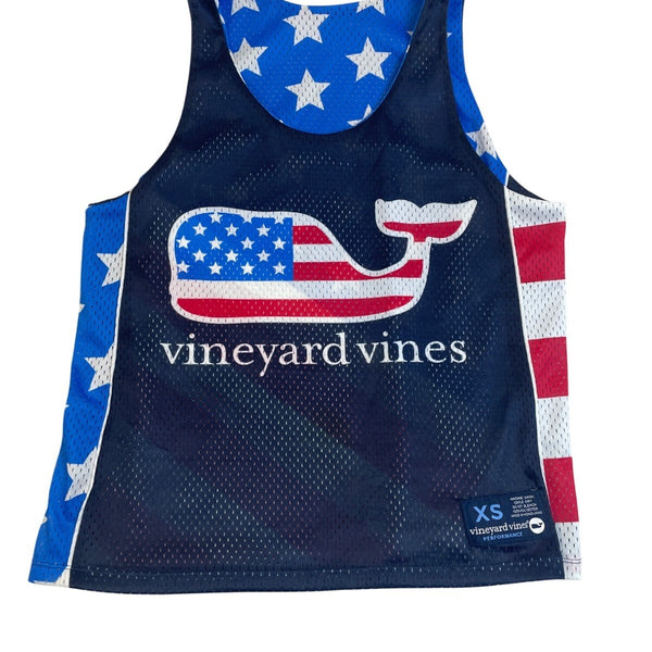 Vineyard Vines Men’s Patriotic Mesh Tank Top With American Flag Sz XS