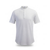 Coofandy Men White  Short Sleeve Stand Collar Shirt Size L