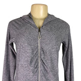 Athleta Women’s Gray Polyester/Nylon Hooded SweaterFull Zip Lightweight Size S