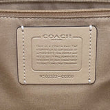 Coach Women’s Taupe Leather Embossed Logo Double Handles Snap Closure Tote Bag