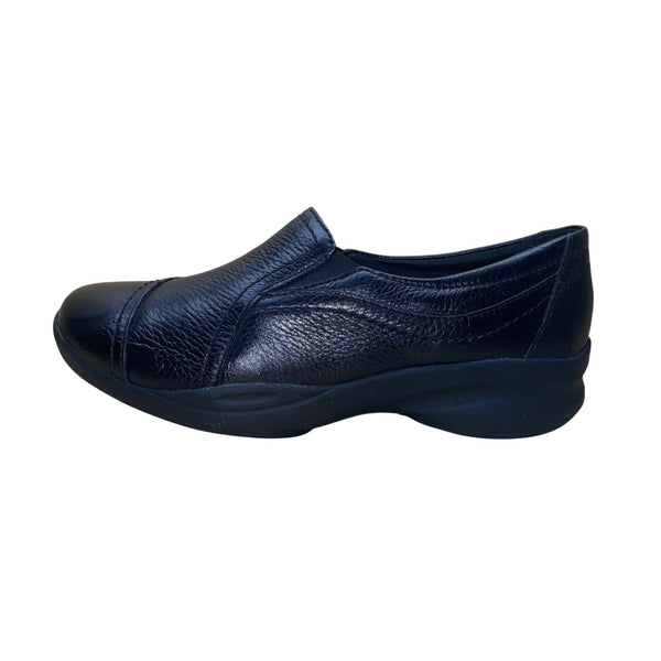 Clarks Women’s Black Leather Elastic Panels Slip-On In-Motion Shoes Size 7M
