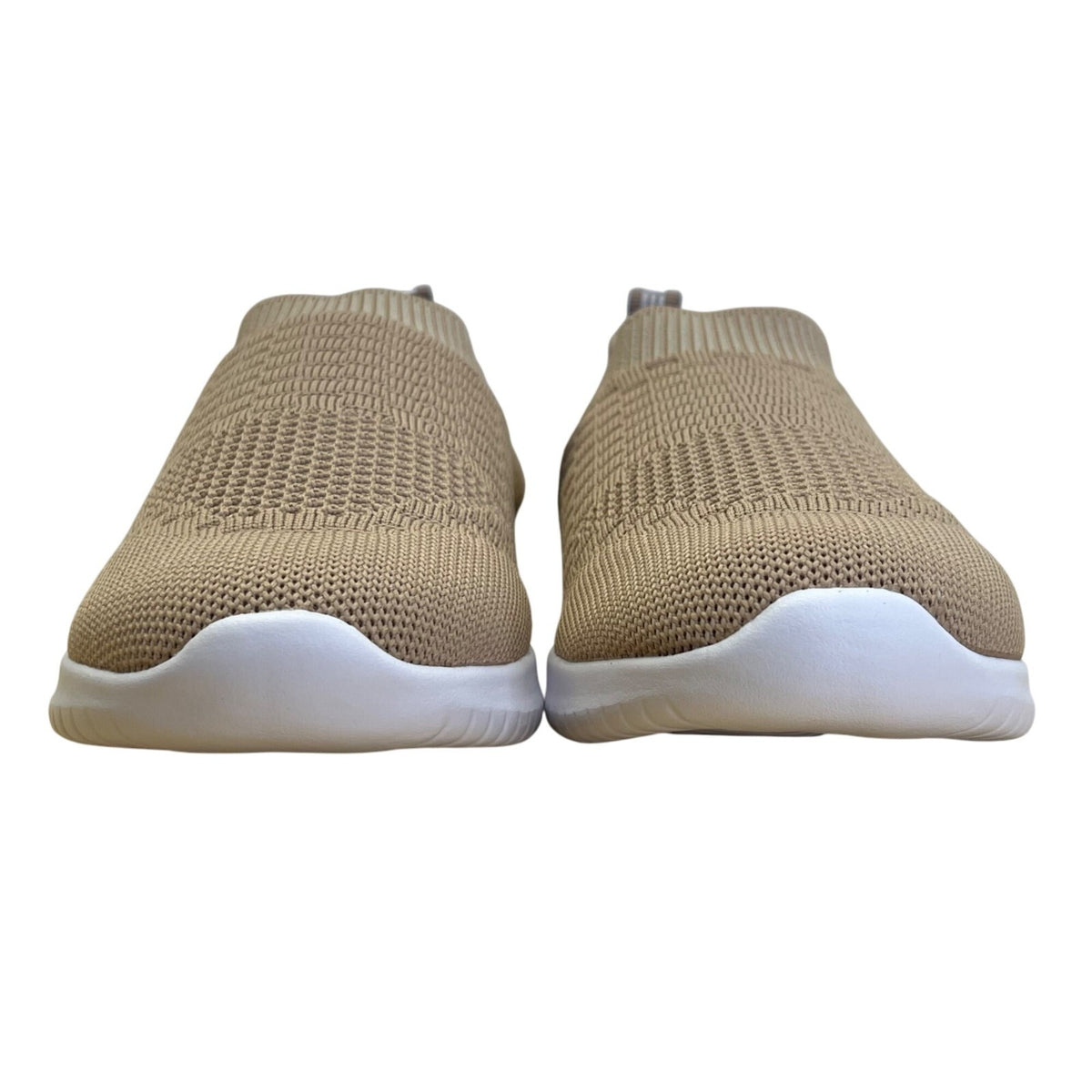 Tiosebon Women’s Beige Knit Breathable Slip-On Walking Sneakers Size US6/37EU