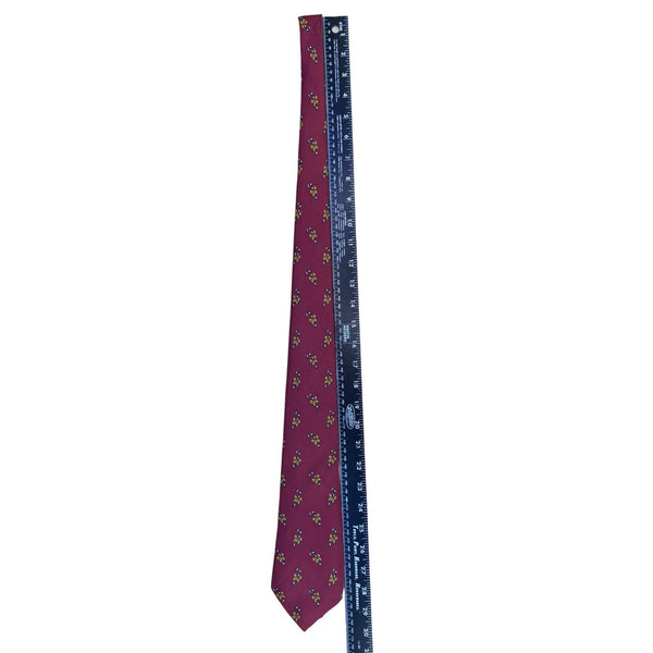 Happy Holiday Mens Red 100% Silk Candy Cane Patterned Tie