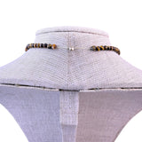 Statement Necklace Womens Black Lava Beads Silver-Tone Cat Charms Long Tassel