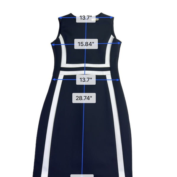 Calvin Klein Womens Black & White Sheath Dress Contrasting Classic Size 8P