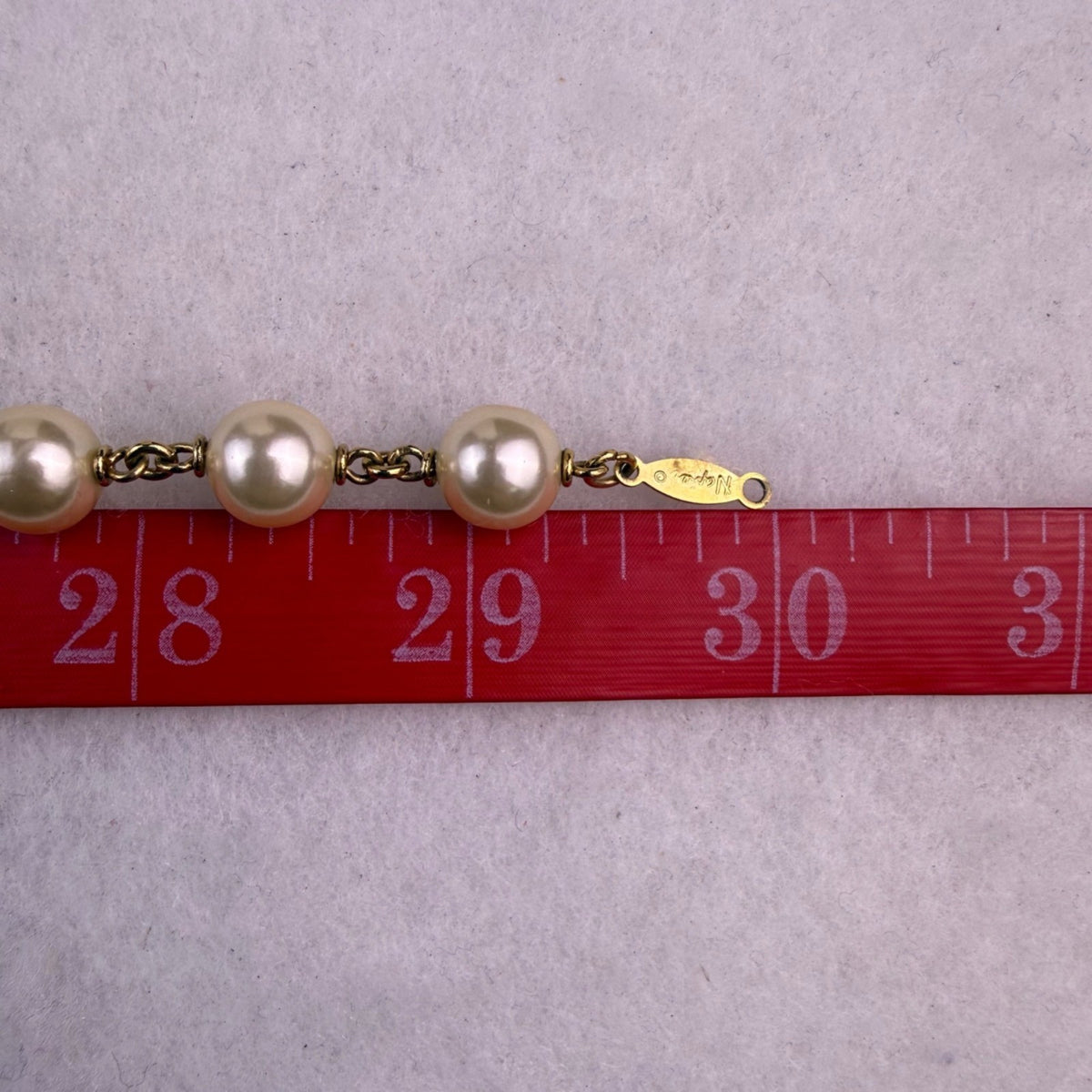 Napier Womens Gold Tone Faux Pearl Necklace Vintage Strand Classic Design