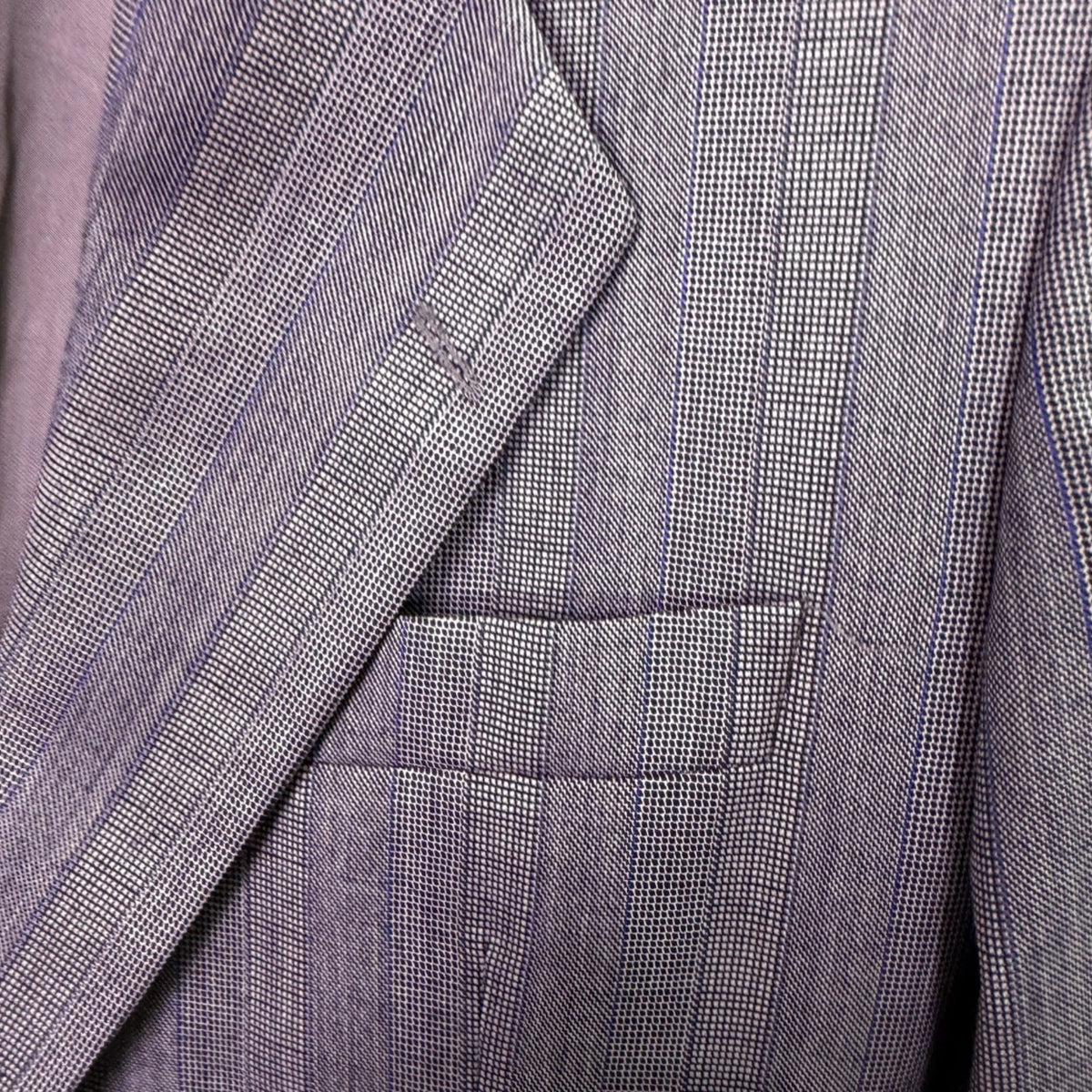 Saint Laurent Mens Gray Wool Pinstripe Blazer & Pants Suit Classic Fit