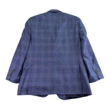 Jos. A. Bank Mens Blue Wool Plaid Suit Jacket Reserve Collection Size 43R