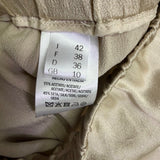 Antonelli Womens Beige Silk Blend Elastic Waist Wide Leg Pants Size 10