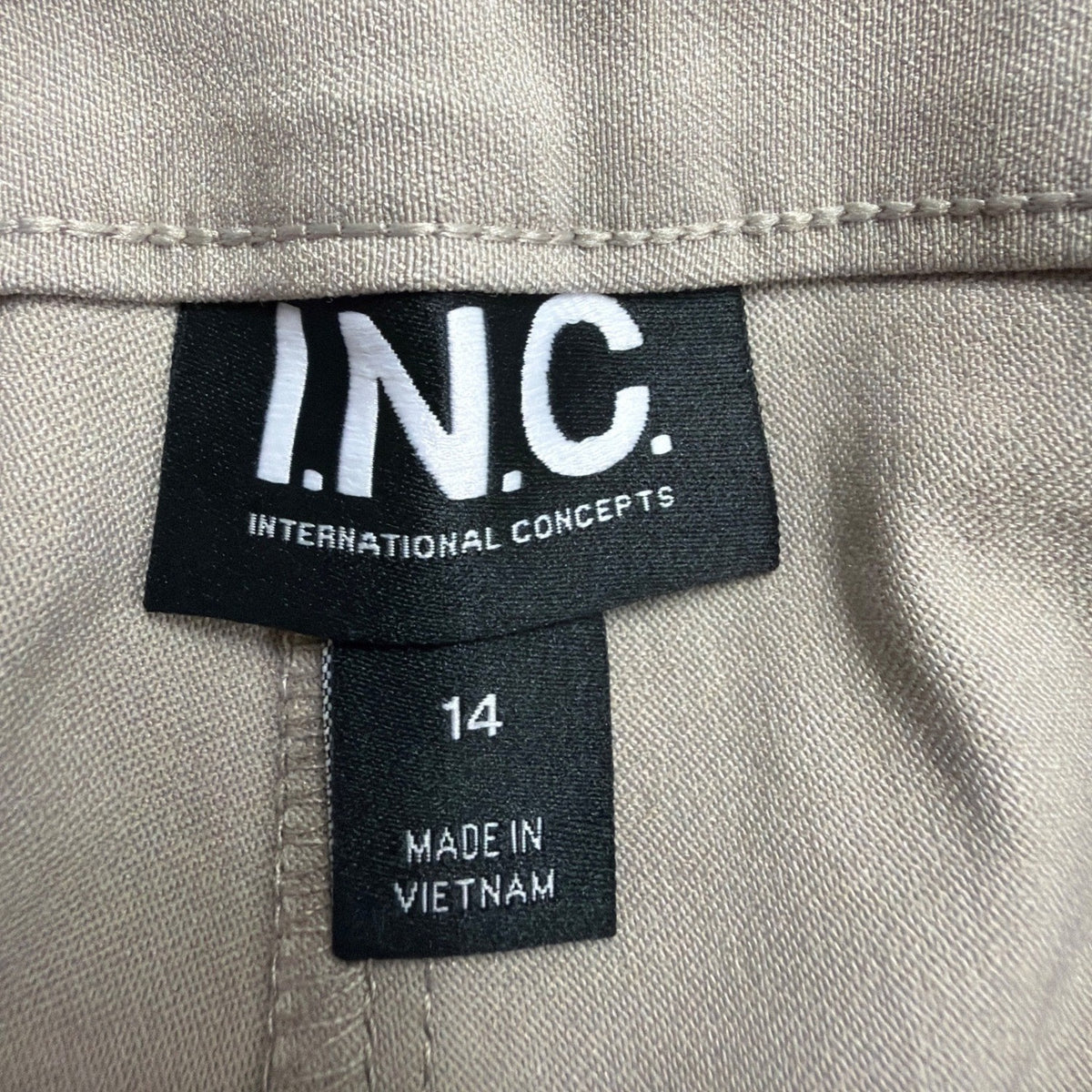 I.N.C. Womens Taupe Cropped & Luxe Stretch Dress Capri Pants Size 14