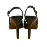 Cole Haan Womens Black Patent Leather Peep-Toe Juliana Slingback Heels Size 7B