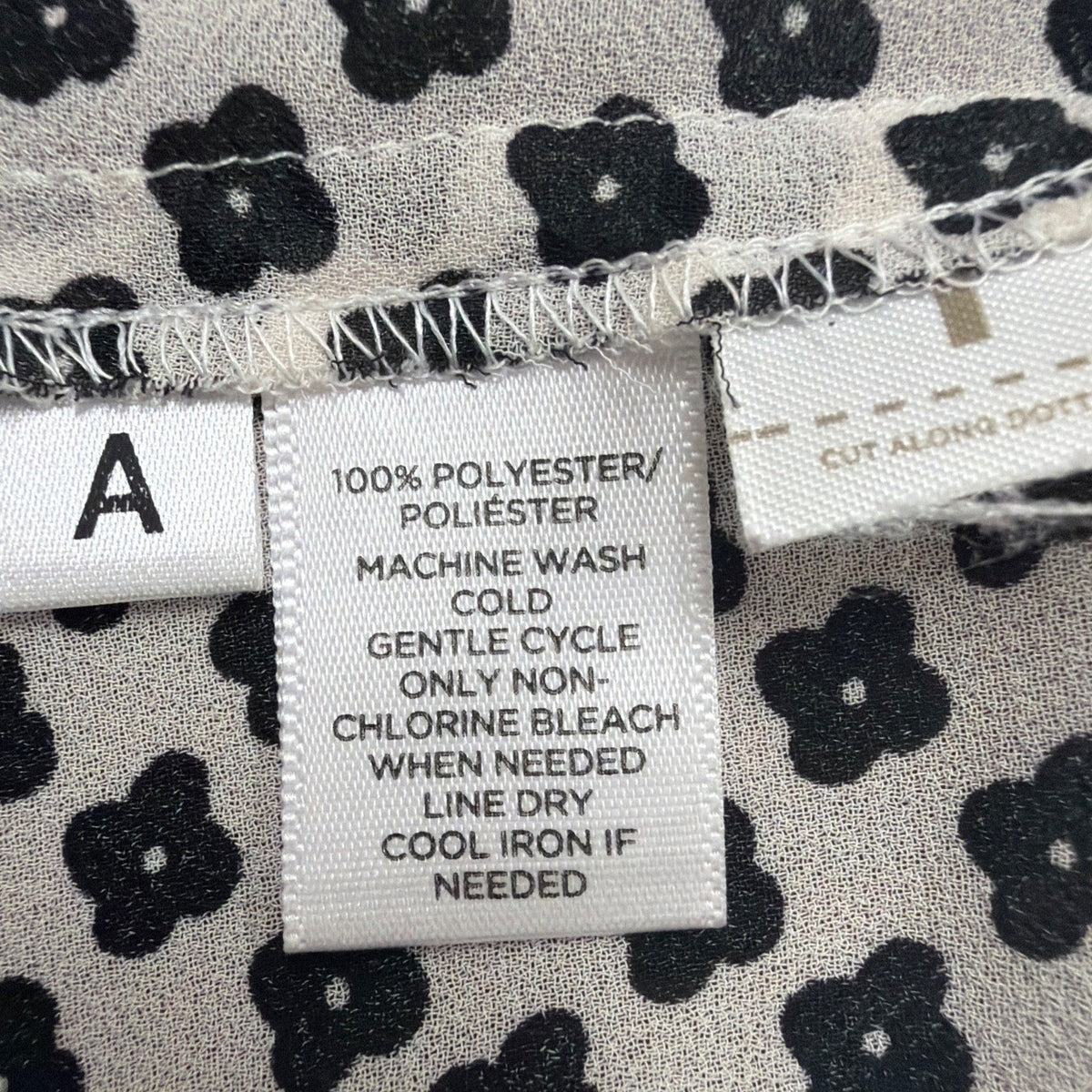Ann Taylor Loft Womens White & Black Blouse Long Sleeve Floral Print Size XS
