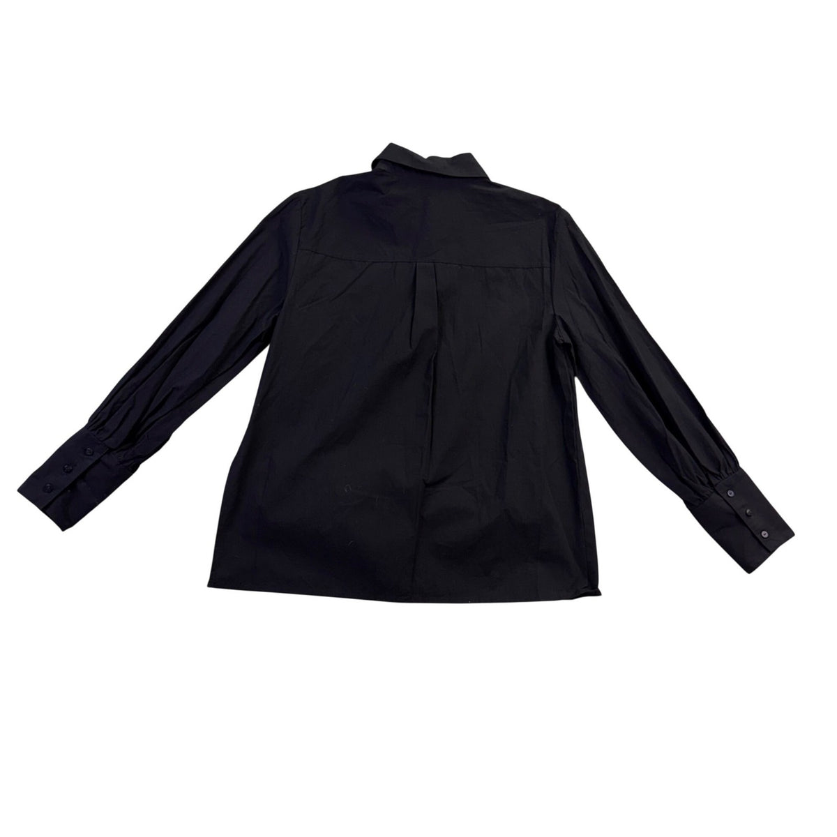 Lea & Viola Womens Black Cotton Button-Up Shirt With Rhinestone Fringe Size M
