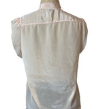 Vintage Mariane Womens Blouse With Lace Embroidery In Peach Satin Sz M/L