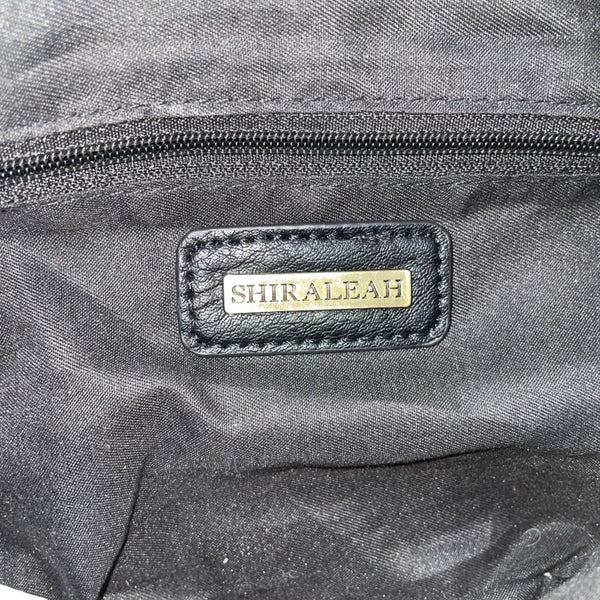 Shiraleah Womens Black Faux Leather Whipstitch Crescent Adjustable Crossbody Bag