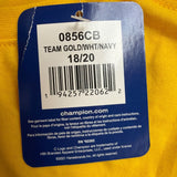 Champion Youth Gold/Navy/WhiteColorblock T-Shirt Size 18/20