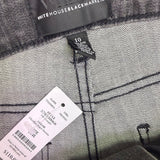 White House Black Market Womens Gray High Rise Straight Jeans Size 10