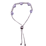 Brilliance Womens Silver Tone Heart Crystal Bracelet Adjustable Design