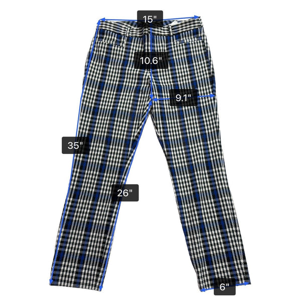 Banana Republic Womens Blue Black Plaid Pants Suit - Blazer & Slim Fit Sz 4 & 6